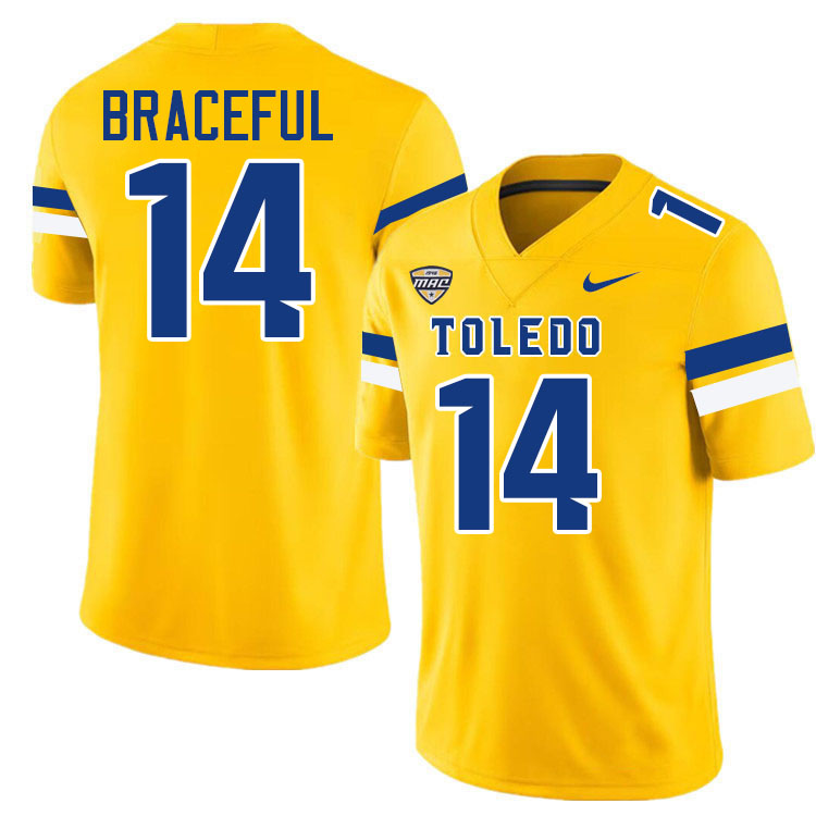 Tashi Braceful Toledo Jersey,Toledo Rockets College Football Jersey Youth College-Gold